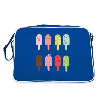 Eis Outfit Wassereis Karneval Eiscreme Stileis - Retro Tasche - Blau/Weiß - Hinten