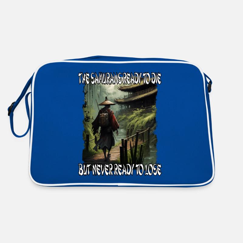 SAMURAI SPRUCH eIN SAMURAI IST BEREIT ZU STERBEN Retro Tasche