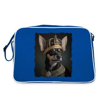 Renaissance Pet Portrait chihuahua King Crown - Sac Retro - bleu/blanc - Dos