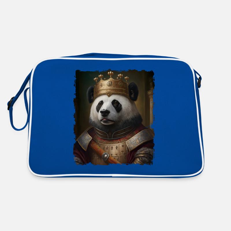 Renaissance Pet Portrait Géant Panda King Crown Sac Retro