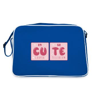 Sweet Copper Tellerium Cute Chemistry Chemist Flirt - Retro Bag - blue/white - Back