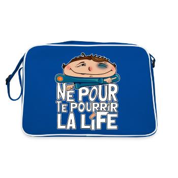 Né pour te pourrir la life - Sac Retro - bleu/blanc - Dos