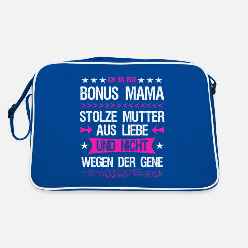 Bonus Mama Mutter Stiefmutter Adoptivmutter Liebe Retro Tasche