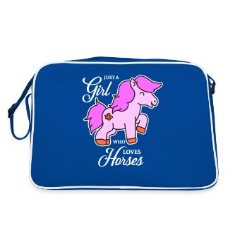 Conception de cheval pour les filles - Sac Retro - bleu/blanc - Dos