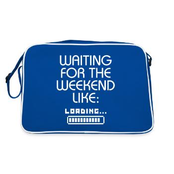 Waiting For The Weekend Like Loading.... - Retro Bag - blue/white - Back