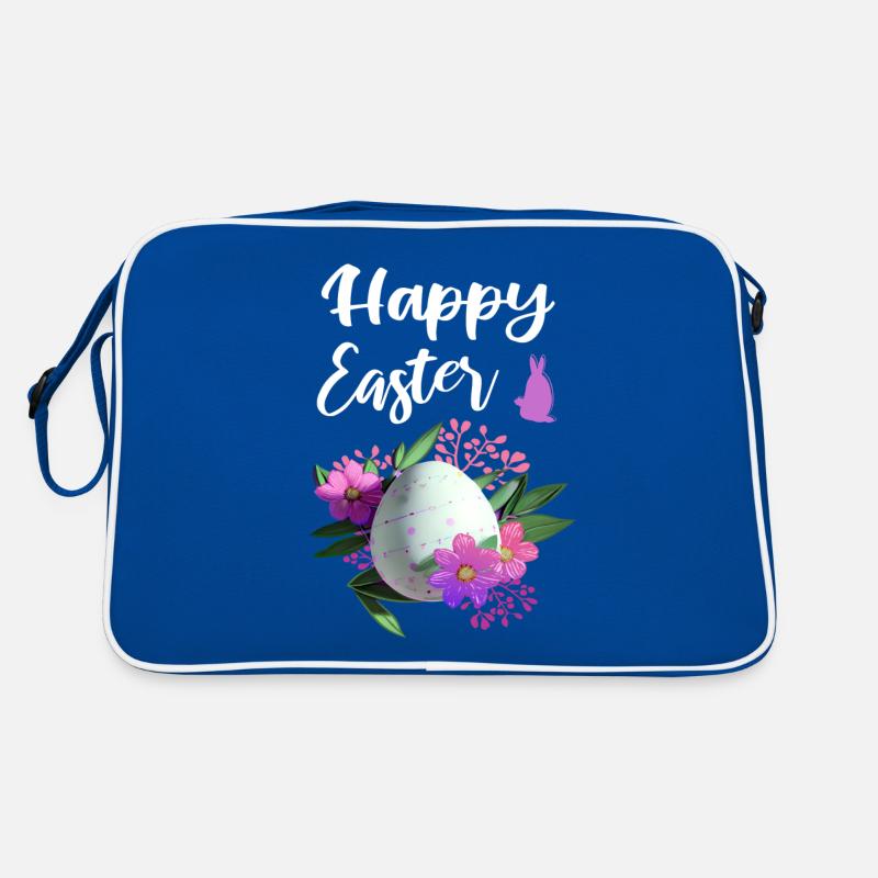 Happy Easter Flowers Easter Egg Retro Bag