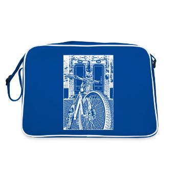 Vélo solitaire : partez pour de nouvelles aventures passionnantes - Sac Retro - bleu/blanc - Dos