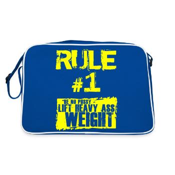 Rule no 1 - Retro Tasche - Blau/Weiß - Hinten