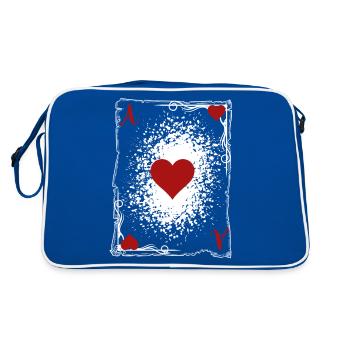 Das Herz-Ass. - Retro Tasche - Blau/Weiß - Hinten