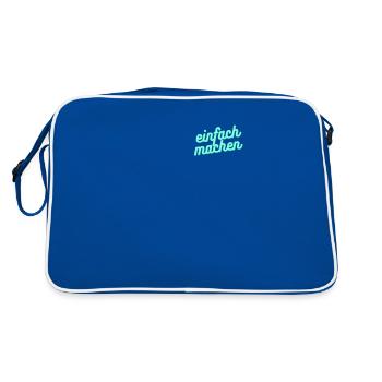 einfach machen - Retro Tasche - Blau/Weiß - Hinten