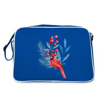 Cardinal rouge en feuilles bleues - Sac Retro - bleu/blanc - Dos