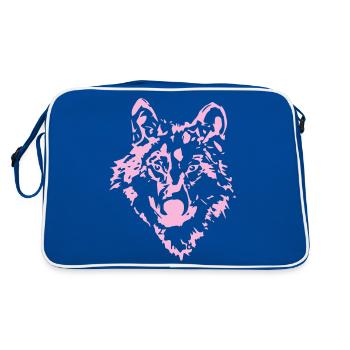 Wolf Animal Forest Animal - Retro Bag - blue/white - Back