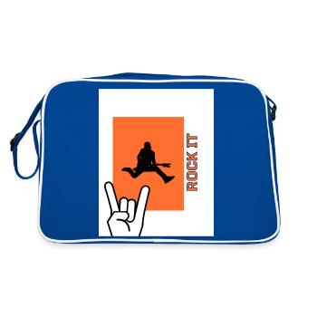 ROCK IT - Retro Tasche - Blau/Weiß - Hinten