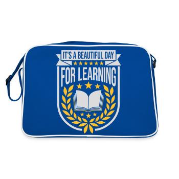 beautiful day for learning - Retro Bag - blue/white - Back