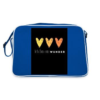 Ich bin ein Wunder - Retro Tasche - Blau/Weiß - Hinten