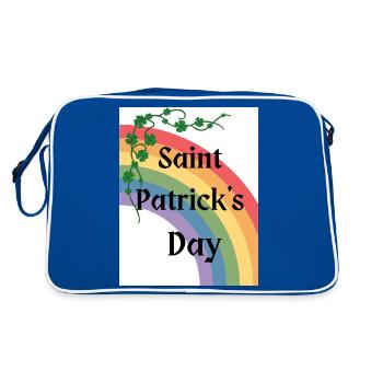 Fête de la Saint-Patrick avec arc-en-ciel - Sac Retro - bleu/blanc - Dos