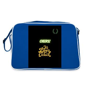 Cheers - Retro Tasche - Blau/Weiß - Hinten