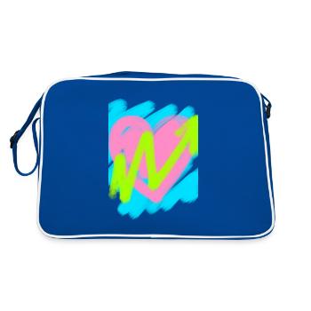 Heart with Marker - Retro Bag - blue/white - Back