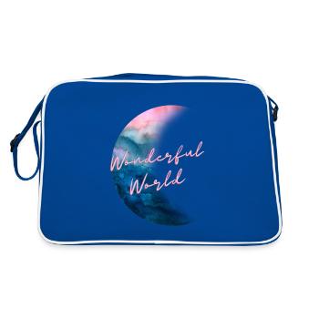 Wonderful world - Retro Tasche - Blau/Weiß - Hinten