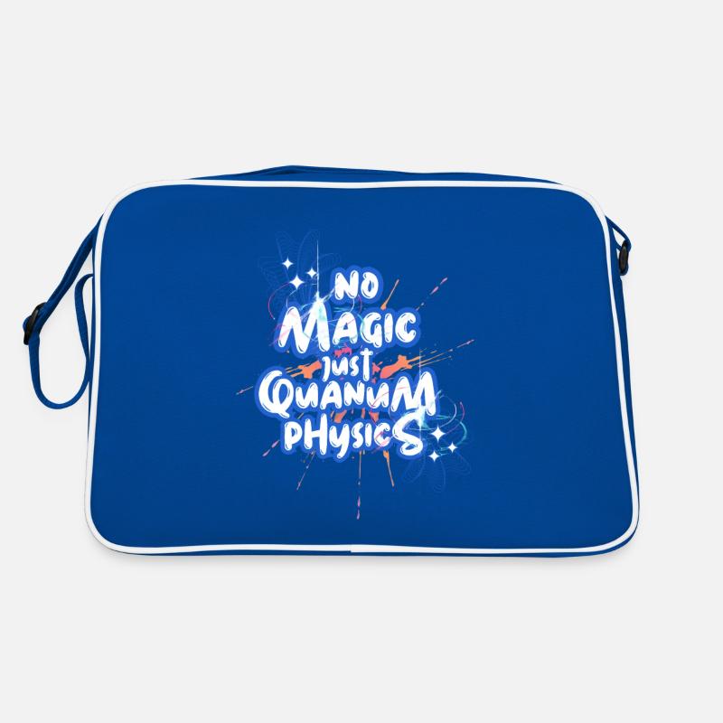No Magic, just Quantum-Physics Design - Retro Tasche - Blau/Weiß