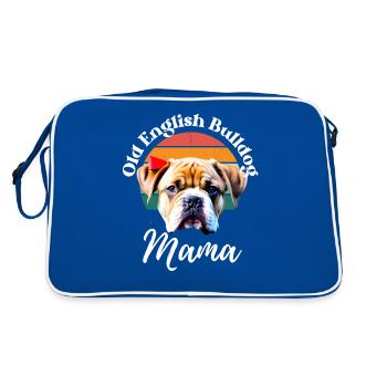 OLD ENGLISH BULLDOG MAMA - Dog Dogs Bulldog - Sac Retro - bleu/blanc - Dos