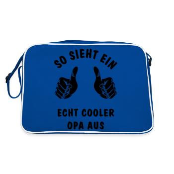 cooler opa - Retro Tasche - Blau/Weiß - Hinten
