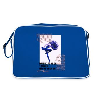 Danse, Sentir la musique, danser, répéter, cadeau - Sac Retro - bleu/blanc - Dos