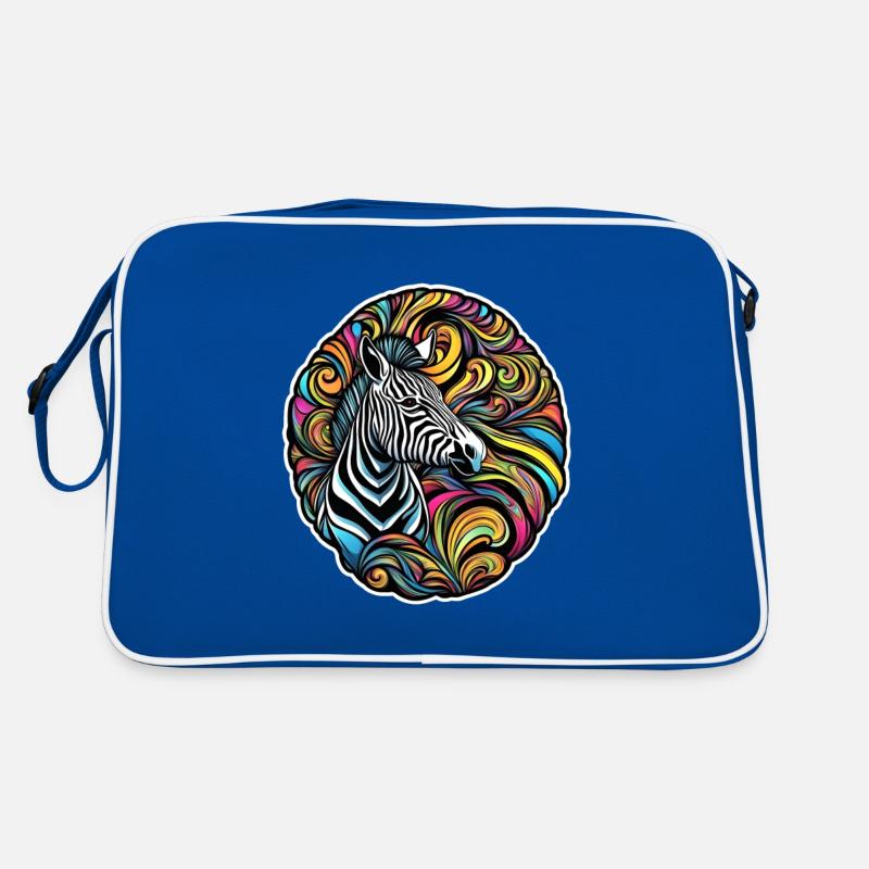 Zebra mit weißem Rand Retro Tasche