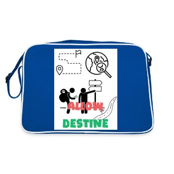 Allow destine. Allow destiny. Direction. - Retro Bag - blue/white - Back