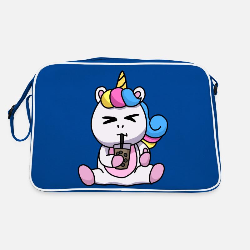 Bubble Tea Drinking Unicorn Anime Kawaii Retro Bag
