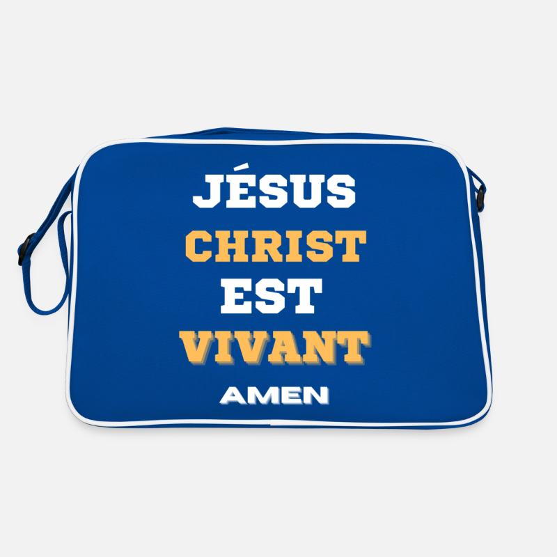 JESUS IS ALIVE - Retro Bag - blue/white