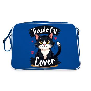 Tuxedo Cat Lover - Cadeau gratuit - Sac Retro - bleu/blanc - Dos