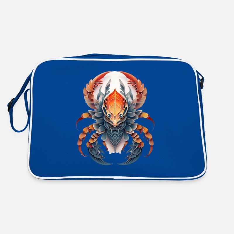 Sternzeichen Scorpion - Retro Tasche - Blau/Weiß