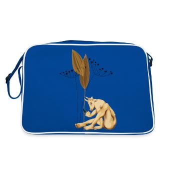 Centaure lié aux graines avec des gousses séchées - Sac Retro - bleu/blanc - Dos