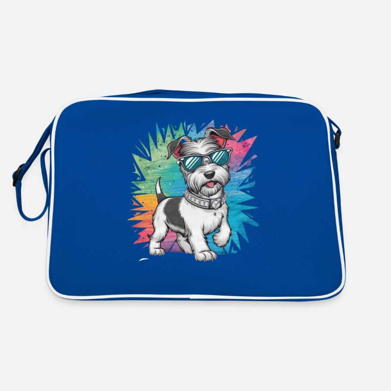 Dandie Dinmont Terrier im Cartoon Design Retro Tasche