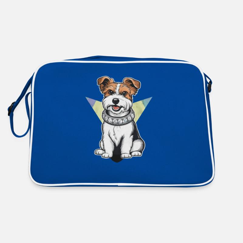 Dandie Dinmont Terrier im Cartoon Design Retro Tasche