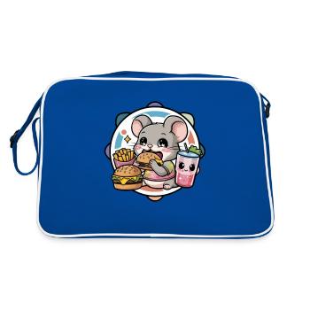 Kawaii Mouse Adore la restauration rapide - Sac Retro - bleu/blanc - Dos