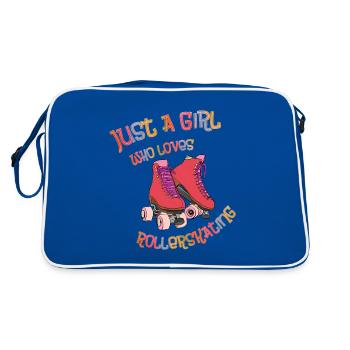 Roller Roller - Just A Girl Who Loves Roller Patinage - Sac Retro - bleu/blanc - Dos