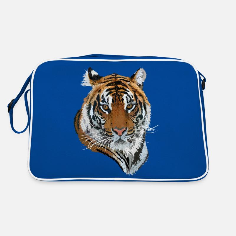 bengalischer Tiger - Retro Tasche - Blau/Weiß