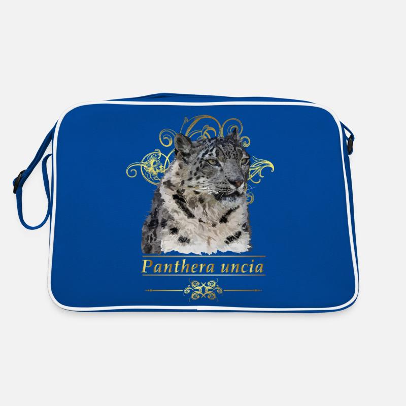 Schneeleopard Retro Tasche