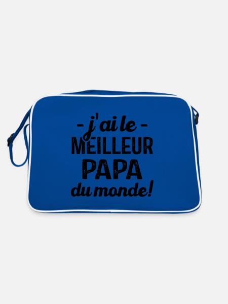 J'ai Le Meilleur Papa Du Monde - Sac Retro - bleu/blanc
