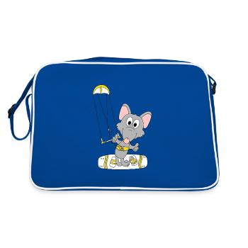 WASSERRATTE - RATTE - KITER - KITESURFER - Retro Tasche - Blau/Weiß - Hinten