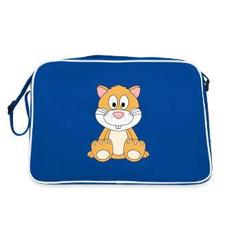 HAMSTER - TIER - KIND - BABY - Retro Tasche - Blau/Weiß - Hinten