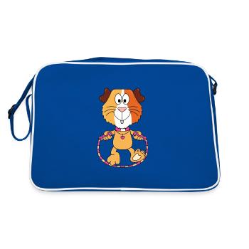 MEERSCHWEINCHEN - SEILSPRINGEN - SPRINGSEIL - TIER - Retro Tasche - Blau/Weiß - Hinten