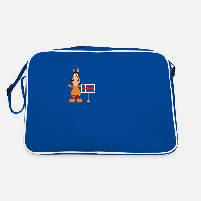 PFERD - ISLANDPFERD - ISLAND - SHAKA - ISLÄNDER - Retro Tasche - Blau/Weiß