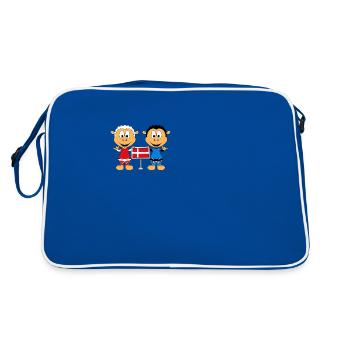 SCHAFE - DÄNEMARK - SHAKA - SURFER - KITER - LIEBE - Retro Tasche - Blau/Weiß - Hinten