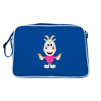 ZIEGE - BABY - KINDER - GEBURT - FLÄSCHCHEN - Retro Tasche - Blau/Weiß - Hinten