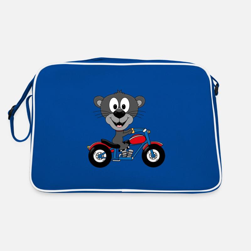 PANTHER - MOTORRAD - BIKER - TIERISCH - TIER Retro Tasche