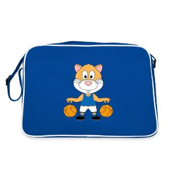 HAMSTER - BASKETBALL - SPORT - TIER - Retro Tasche - Blau/Weiß - Hinten