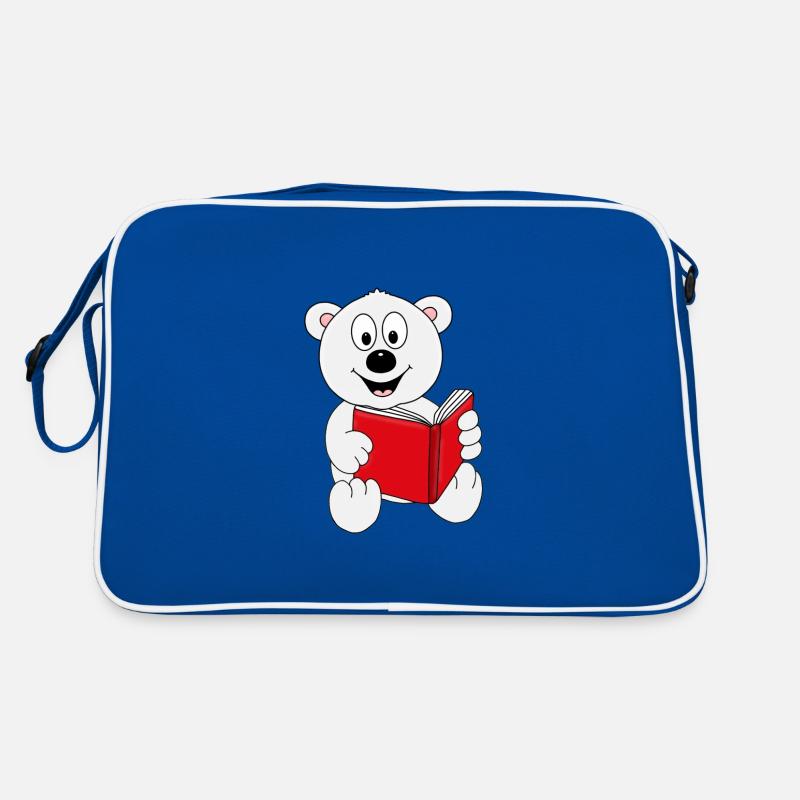 EISBÄR - LESEN - BUCH - GESCHICHTE - TIER - KIND Retro Tasche